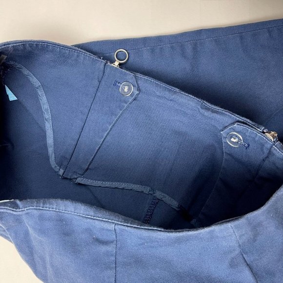J Mclaughlin Zipper Pants Flat‎ Front Stretch Cotton Straight Leg Blue Women 6 - Picture 7 of 11